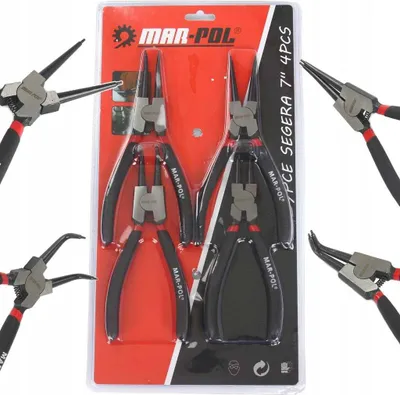 Produktbild von Zange 7" Seitenschneider CrV Gebogene Außen-Innenzange Flachrundzange M060