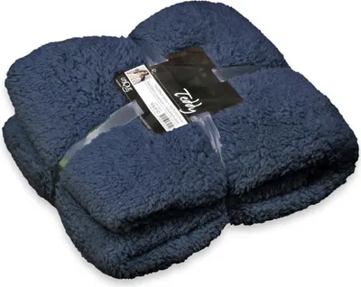 Produktbild von Unique Living - Plaid/Decke Teddy - dunkelblau - 150 x 200 cm