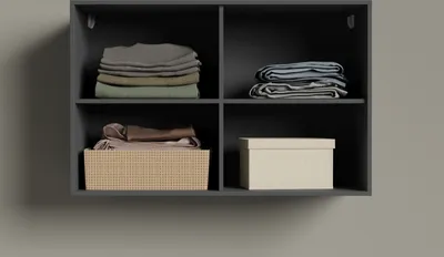 Produktbild von SMARTBett Hängeschrank zu 90 & 120 Schrankbetten Horizontal Standard Anthrazit/Beton