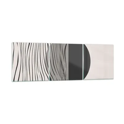 Produktbild von Bilder auf glas - 3 Teile - Figuren Formen Geometrie - 90x30cm - Glasbilder - Wandbilder - Bilder - zum Aufhängen bereit - Wanddekoration aus Glas - Glas Bilder - Wandbild auf Glas - GCA90x30-4964