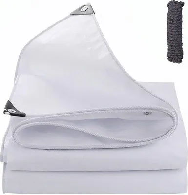Productafbeelding van Waterdichte zeildoek met oogjes, 180 g/m² PE, UV-bestendig, weerbestendig en scheurbestendig voor tuinmeubelen, zwembad, auto, boot en kamperen (3 x 3 m)