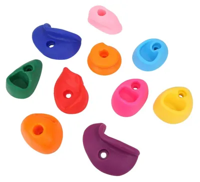 Image de Poignées d'escalade résistantes à l'usure - Prises d'escalade - Prises pour enfants - Grandes prises de rocher - Multicolores - Lot de 10 pièces
