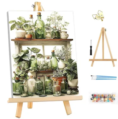 Produktbild von Malen nach Zahlen Erwachsene mit Rahmen Pflanzen 25x35cm LG016