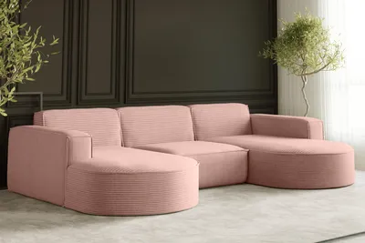 Produktbild von Kaiser Möbel Ecksofa Designer MODENA U STUDIO stoff Dicker cord Poso Rosa