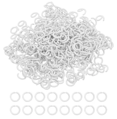 400 offene Sprungringe 6 mm, weiß, Metall, für DIY-Schmuck