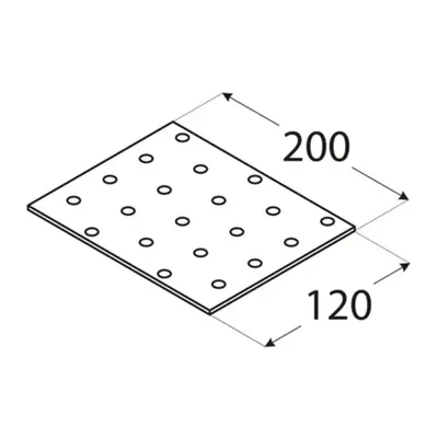 Zdjęcie produktu dla Płyta perforowana 200 x 120 x 2,00 mm Łącznik płaski Ocynkowany łącznik drewniany
