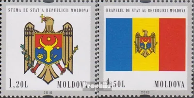 Produktbild von Briefmarken Moldawien 2010 Mi 717Sw-718Sw (kompl.Ausg.) postfrisch Staatssymbole