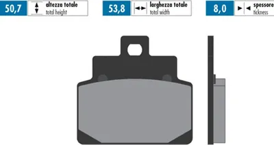 Produktbild von POLINI ORIGINAL Bremsbeläge Paar 50,7x53,8x8 mm
