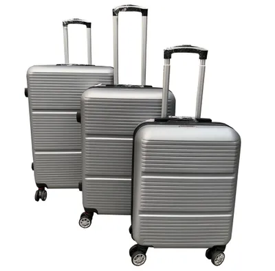 Produktbild von Art-Land 3er Kofferset Trolley ABS (55x39x20cm, 66x44x25cm, 76x50x28cm) 9549 silber
