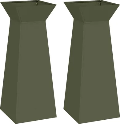 Produktbild von vidaXL Säulen Pflanzer 2 pcs Oliv 40 x 40 x 100 cm