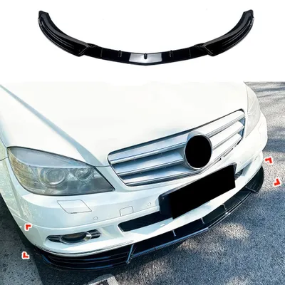 Zdjęcie produktu dla Spoiler przedni do Mercedes-Benz Klasy C W204 (2007–2010), przedni zderzak z spoilerem, zestaw tuningowy, sportowe akcesoria samochodowe
