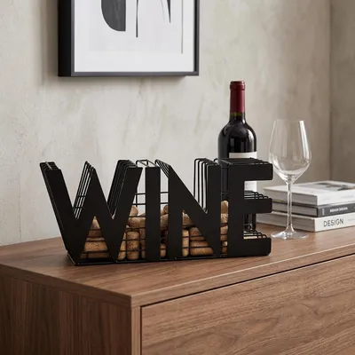 Productafbeelding van DESIGN Moderne Wijnkurkenhouder van Metaal - Lengte 34 cm - Wandmontage Wijnkurkopslag - Ambachtelijke Rode Wijnhouder voor Thuis - Keuken - Feest