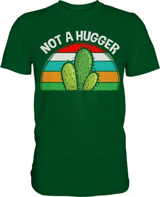 Produktbild von Keine Umarmung Lustiges Kaktus T-Shirt – Bottle Green / 3XL