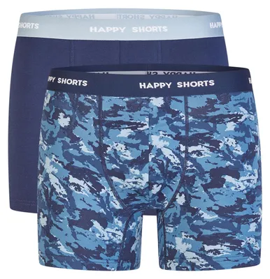 Produktbild von Happy Shorts Herren Boxer Jersey 2-Pack  marine - Größe XL