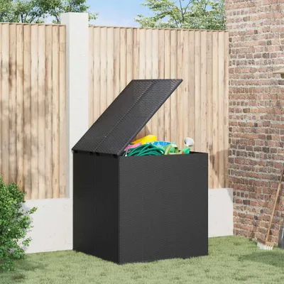 Produktbild von vidaXL Garten-Kissenbox PE Rattan 100x97,5x104 cm Schwarz
