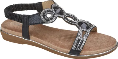 Produktbild von Cipriata - Damen Sandalen "Desia", Mit Juwelen besetzt DF2390 (38 EU) (Schwarz/Braun)