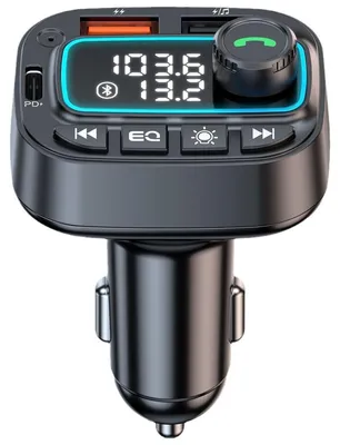 Immagine prodotto di INF Lettore MP3 Bluetooth per Auto – Trasmettitore FM Bluetooth 5.3 con Doppia USB e Ricarica Rapida PD30W, 12-24V