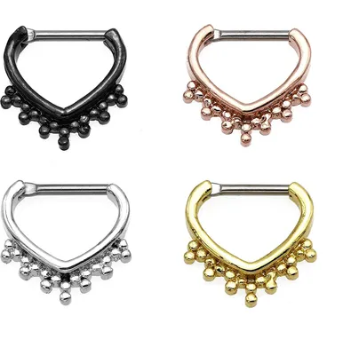 Produktbild von Karisma Titan G23 Septum Clicker Segment Ring Nasenring Nasenpiercing- 1,2x8mm tsc-h012 - Gold