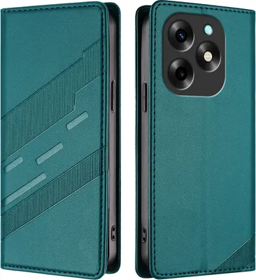 Image de Etui pour itel S23+, étui portefeuille en cuirPolyuréthaneavec fente pour cartes et fonction stand Grün