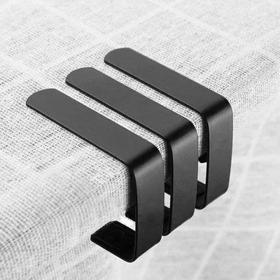 Produktbild von Antirutsch-Tischdeckenklammern Edelstahl schwarz 6er