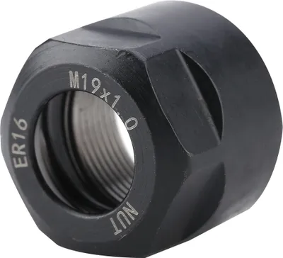 Produktbild von Spannzangen-Spannmutter für CNC-Fräsfutterhalter-Drehmaschine ER16 A M Typ M19 * 1,0 Schwarz