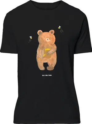 Produktbild von Mr. & Mrs. Panda Größe M T-Shirt Bär Honig - Schwarz - Geschenk, Teddy, Shirt, Freund, Liebe, Herren, mit Spruch, Partner, Tshirt