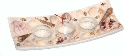 Produktbild von Teelichthalter Dekoschale Maritim aus Holz, ca. 24 x 9 cm