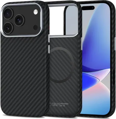 Produktbild von Etui Tech-Protect Ion Kohlenstoff Magsafe Na Iphone 17 Pro - Czarno-Srebrne