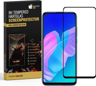 Produktbild von 1x 9H Panzerglas für Huawei P40 Lite E FULL COVER Displayschutz Schutzglas Hartglas Schutzfolie Panzerfolie KLAR Tempered echtes Displayglas Glasfolie Displayfolie Folie Transparent