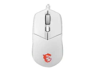 Image de MSI Clutch GM11 - Souris - droitière et gauchère - optique - 6 boutons - filaire - USB - blanc (S12-0401950-CLA)