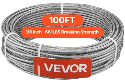 Zdjęcie produktu dla Lina Stalowa Vevor 3 2 Mm 30 5 M Stal Nierdzewna 304 Komplet Montażowy