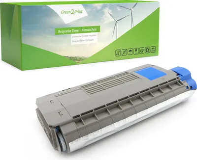 Produktbild von Green2Print Toner cyan 11500 Seiten ersetzt OKI 46507615 passend für OKI C712N, C712DN
