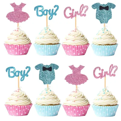 24 Cupcake-Topper, Glitzer, Gold, für Geburtstag & Hochzeit