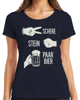 Immagine prodotto di Forbici Stone Pair Beer Funny JGA Birthday Party Beer Mug Humour Ladies T-Shirt, Navy, M