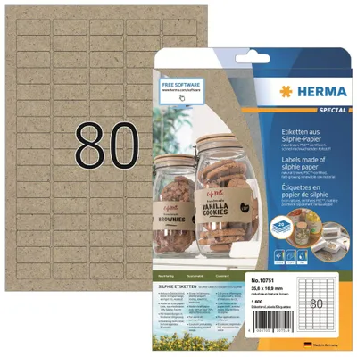 Obrázek produktu pro Herma HERMA 10751 samolepicí etiketa Obdélník Permanentní hnědá 16000 ks