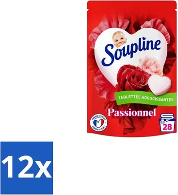 Obrázek produktu pro Soupline – avivážní tablety – vůně „Herzensglanz Passionsblumenstrauß“ – 28 tablet – výhodné balení – 12 kusů