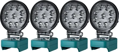 Productafbeelding van LED-werkverlichting, 27W vermogen, 2000 lumen helderheid, set van 4 LED-lampen, 27W