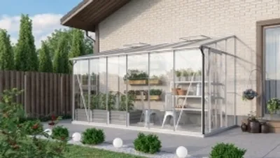 Produktbild von Vitavia Anlehn-Gewächshaus "Osiris 7800" aluminium eloxiert 7,8 m² 3 mm ESG, 6 mm HKP