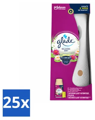 Zdjęcie produktu dla 25 sztuk zestawu startowego automatycznego sprayu Glade Relaxing Zen - 269 ml - zestaw ekonomiczny