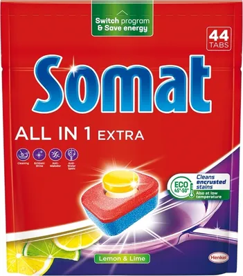 Produktbild von Somat All in 1 Extra Tabletki do zmywarki Lemon & Lime, 44 sztuki
