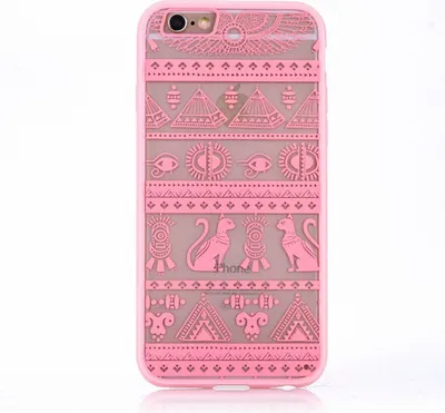 Immagine prodotto di Custodia protettiva con motivo mandala per Samsung Galaxy S7 Edge, design elegante, cover con decorazioni di simboli egizi, custodia rosa