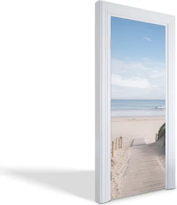 Produktbild von Türdeko Aufkleber Selbstklebende Wandsticker Personalisiert - Weg zum Strand - 75 x 205 cm