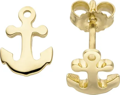 Produktbild von JOBO Ohrstecker Anker 375 Gold Gelbgold Ohrringe Goldohrringe Ankerohrstecker