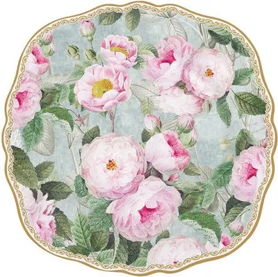 Image de 6 Assiette Festonnée 20 Cm - Roses In Bloom - Easy Life
