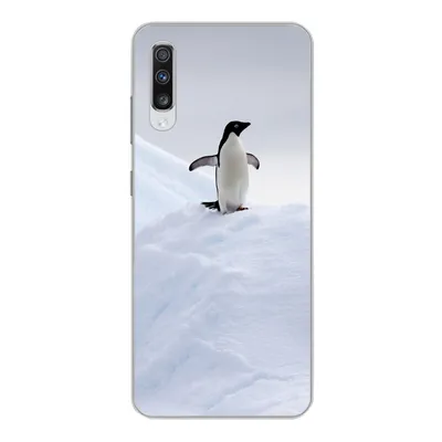 Produktbild von MuchoWow® Handyhülle Schutzhülle Hülle für Samsung Galaxy A70 Pinguin - Eis - Winter Silikon Softcase Handy Hülle - Schutzhaube