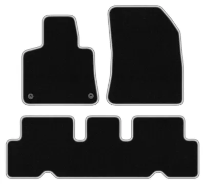 Image de Tapis de sol en moquette pour Citroen C4 Grand Spacetourer 2013-2021 (5 places) – jeu 4 pièces, noir/argent, sur mesure – Wielganizator CARLUX