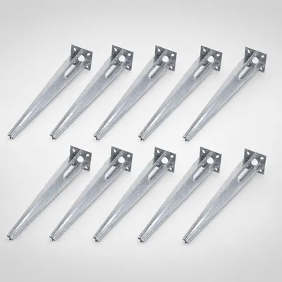 Produktbild von 10x Bodenhülse Einschlaghülse für Ø 34 mm Bodeneinschlaghülse 50 cm Länge Zaunpfahl verzinkt Aufnahme 100x100 mm