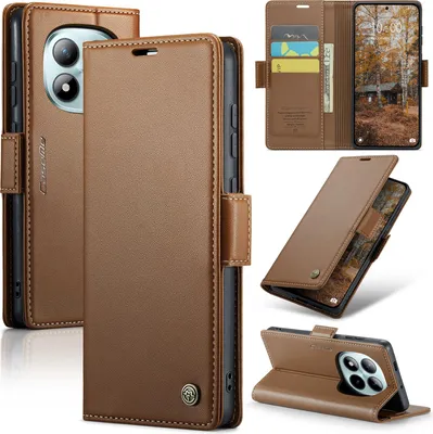Immagine prodotto di Custodia in pelle per Xiaomi Redmi Note 15 Pro+ 5G Portafoglio con scomparto per carte Custodia protettiva con funzione di supporto Marrone