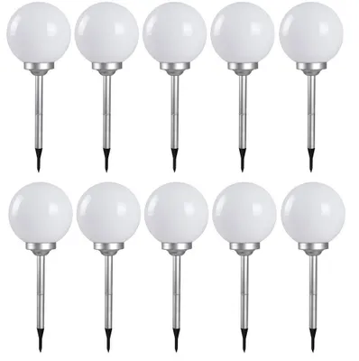 Produktbild von 10er Set LED Solar Steckleuchten, Kugelform, 30 cm
