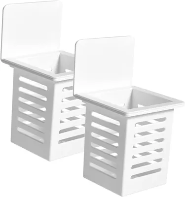 Produktbild von Weißer, wandmontierter Besteckkasten mit Abtropffläche, Hängeabtropfgestell und Geschirrabtropffläche